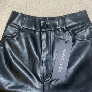 BLACK white fox leather pants (you’ve got it pants) size XS